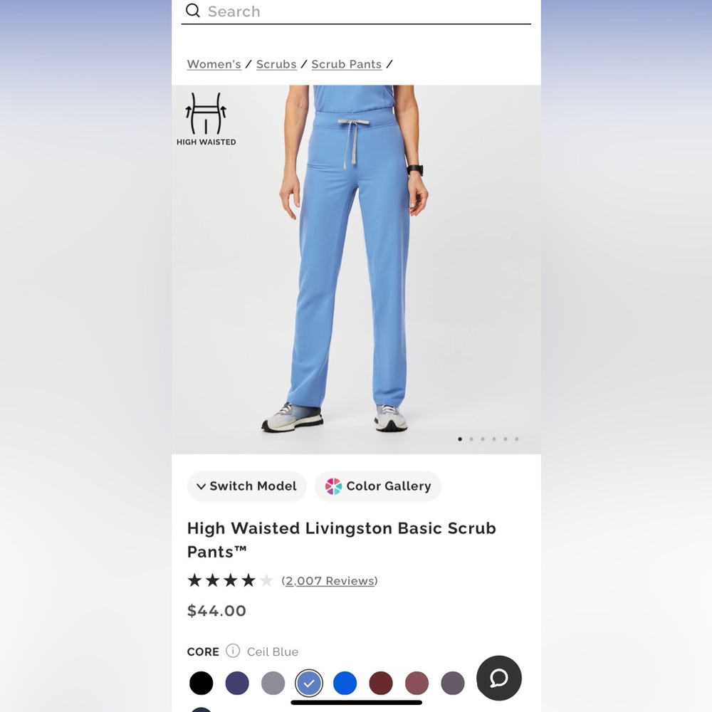 Figs Livingston Scrub Pants- Ceil Blue